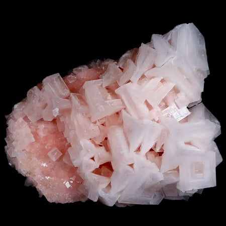 4" Quality Pink Halite Salt Crystals Cluster Mineral Trona, CA Searles Lake