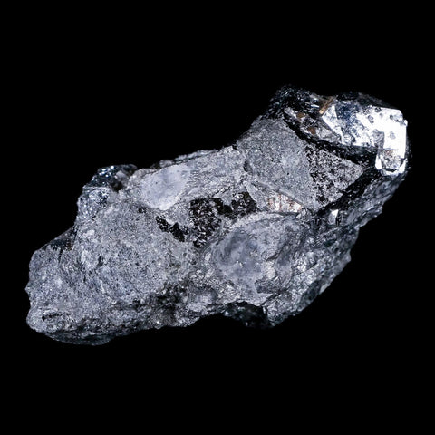 3.2" Silver Nickel Metallic Skutterudite Crystal Mineral Aghar Mine Morocco Arsenide - Fossil Age Minerals