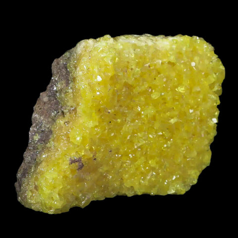 3.8" Rough Bright Yellow Sulfur Crystal Cluster On Matrix El Desierto Mine Bolivia - Fossil Age Minerals