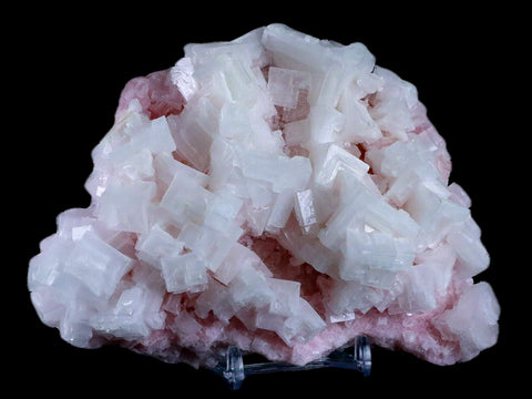 5.6" Quality Pink Halite Salt Crystals Cluster Mineral Trona, CA Searles Lake Stand - Fossil Age Minerals