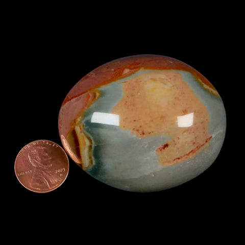 2.4" Polychrome Jasper Natural Polished Mineral Palm Stone Madagascar - Fossil Age Minerals