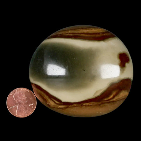 2.6" Polychrome Jasper Natural Polished Mineral Palm Stone Madagascar