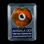 Mars Rock Martian Meteorite Amgala 001 Shergottite Olivine-Phyric COA And Display