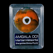 Mars Rock Martian Meteorite Amgala 001 Shergottite Olivine-Phyric COA And Display