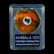 Mars Rock Martian Meteorite Amgala 001 Shergottite Olivine-Phyric COA And Display