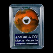 Mars Rock Martian Meteorite Amgala 001 Shergottite Olivine-Phyric COA And Display