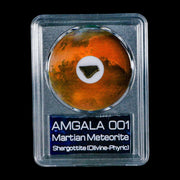 Mars Rock Martian Meteorite Amgala 001 Shergottite Olivine-Phyric COA And Display