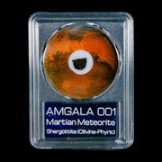 Mars Rock Martian Meteorite Amgala 001 Shergottite Olivine-Phyric COA And Display