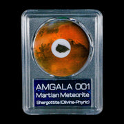 Mars Rock Martian Meteorite Amgala 001 Shergottite Olivine-Phyric COA And Display