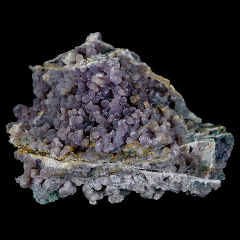 3.7" Purple Grape Agate Botryoidal Crystal Druzy Cluster Mineral Sulawesi Island