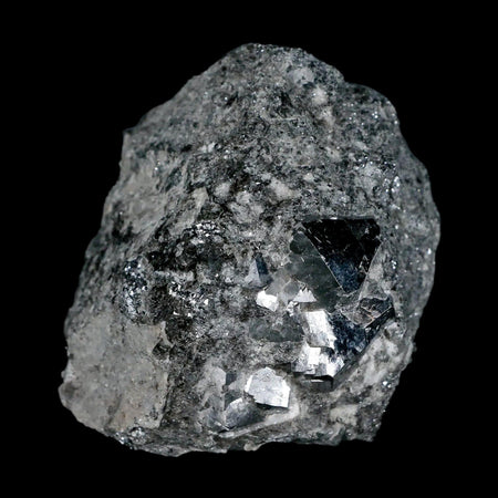 2.5" Silver Nickel Metallic Skutterudite Crystal Mineral Aghar Mine Morocco Arsenide