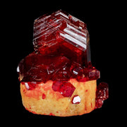 2" Stunning Red Pruskite Yellow Base Crystal Mineral Specimen From Poland