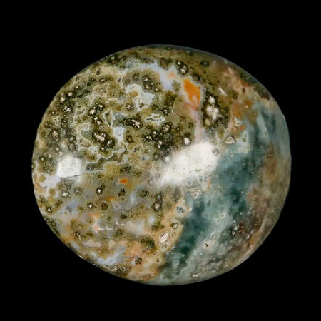 2.6" Natural Polished Ocean Jasper Crystal Palm Stone Location Madagascar Healing