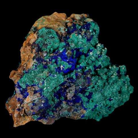 3.2" Azurite Crystals & Malachite On Matrix Colorful Mineral Specimen Morocco - Fossil Age Minerals