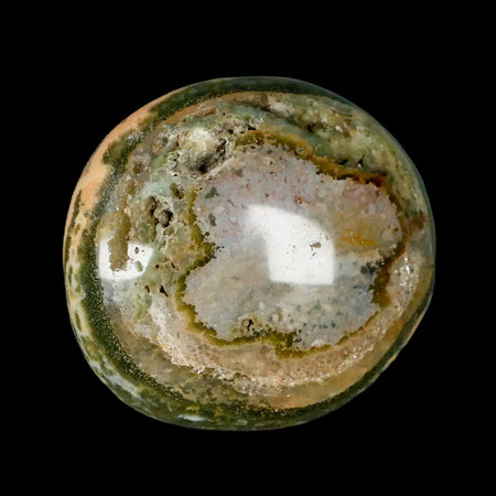 2.4" Natural Polished Ocean Jasper Crystal Palm Stone Location Madagascar Healing