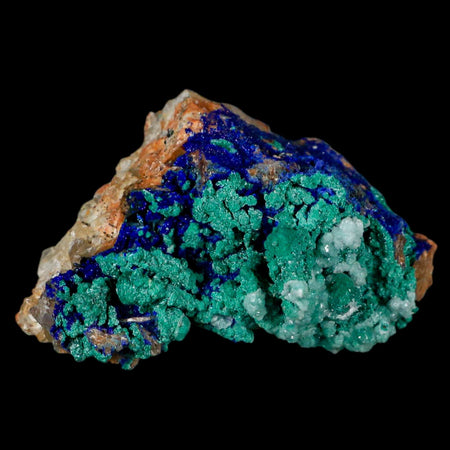 3.1" Azurite Crystals & Malachite On Barite Matrix Colorful Mineral Specimen Morocco