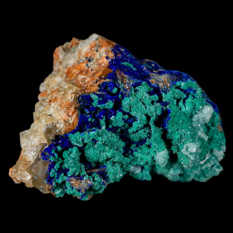 3.1" Azurite Crystals & Malachite On Barite Matrix Colorful Mineral Specimen Morocco - Fossil Age Minerals