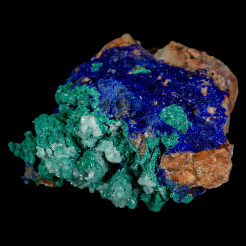 3.1" Azurite Crystals & Malachite On Barite Matrix Colorful Mineral Specimen Morocco - Fossil Age Minerals