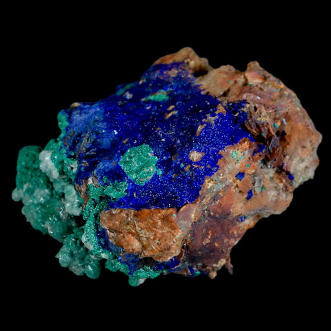 3.1" Azurite Crystals & Malachite On Barite Matrix Colorful Mineral Specimen Morocco - Fossil Age Minerals