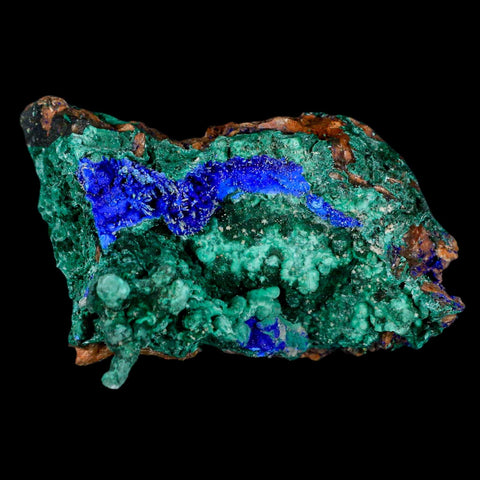 3.4" Azurite Crystals & Malachite On Barite Matrix Colorful Mineral Specimen Morocco - Fossil Age Minerals