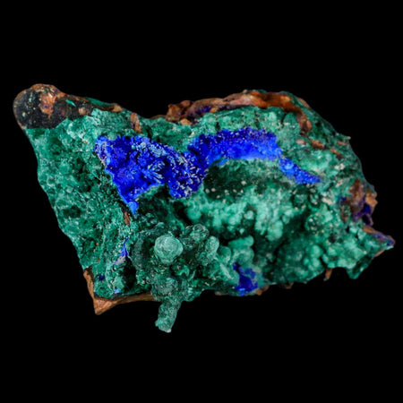 3.4" Azurite Crystals & Malachite On Barite Matrix Colorful Mineral Specimen Morocco