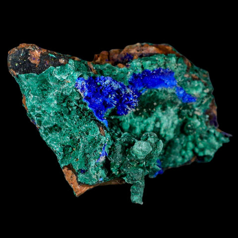 3.4" Azurite Crystals & Malachite On Barite Matrix Colorful Mineral Specimen Morocco - Fossil Age Minerals