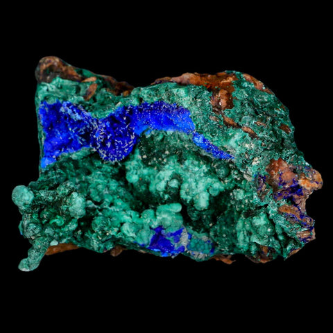 3.4" Azurite Crystals & Malachite On Barite Matrix Colorful Mineral Specimen Morocco - Fossil Age Minerals