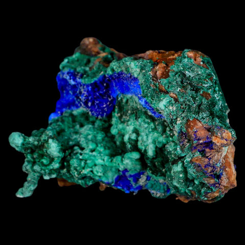 3.4" Azurite Crystals & Malachite On Barite Matrix Colorful Mineral Specimen Morocco - Fossil Age Minerals