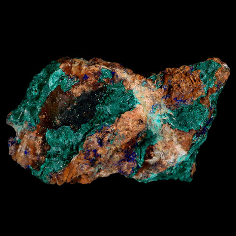 3.4" Azurite Crystals & Malachite On Barite Matrix Colorful Mineral Specimen Morocco - Fossil Age Minerals