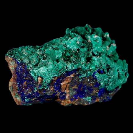 2.3" Azurite Crystals & Malachite On Matrix Colorful Mineral Specimen Morocco