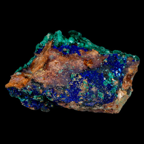 2.3" Azurite Crystals & Malachite On Matrix Colorful Mineral Specimen Morocco - Fossil Age Minerals