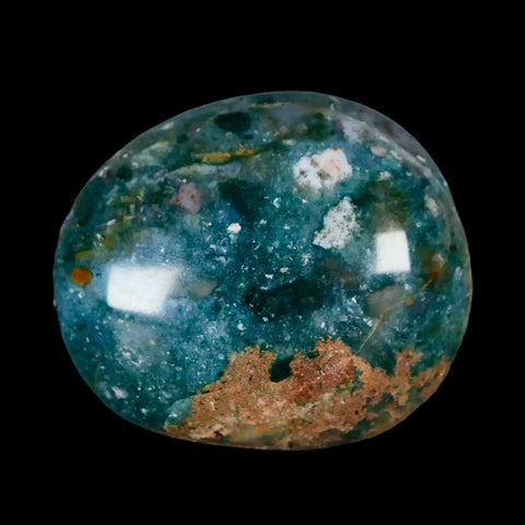 2" Natural Polished Ocean Jasper Crystal Palm Stone Location Madagascar Healing - Fossil Age Minerals