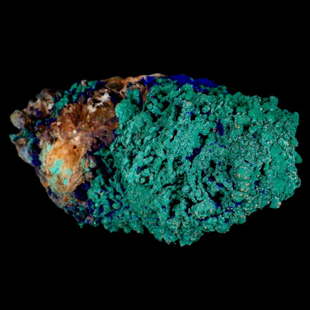 5.5" Azurite Crystals & Malachite On Barite Matrix Colorful Mineral Specimen Morocco