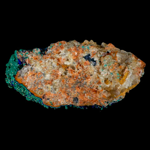 5.5" Azurite Crystals & Malachite On Barite Matrix Colorful Mineral Specimen Morocco - Fossil Age Minerals