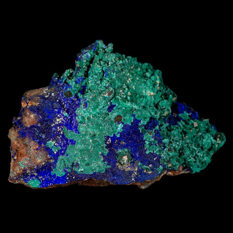 4.5" Azurite Crystals & Malachite On Barite Matrix Colorful Mineral Specimen Morocco - Fossil Age Minerals