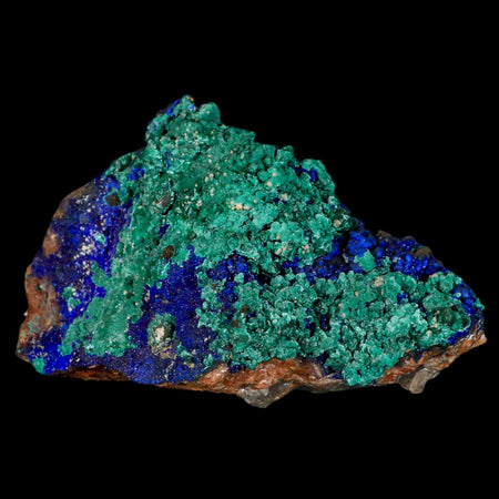 4.5" Azurite Crystals & Malachite On Barite Matrix Colorful Mineral Specimen Morocco