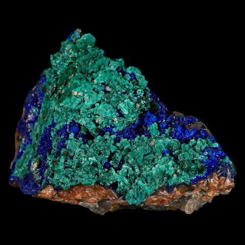 4.5" Azurite Crystals & Malachite On Barite Matrix Colorful Mineral Specimen Morocco - Fossil Age Minerals