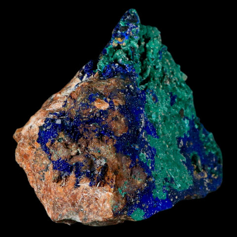 4.5" Azurite Crystals & Malachite On Barite Matrix Colorful Mineral Specimen Morocco - Fossil Age Minerals