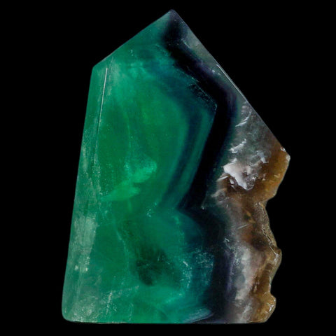 3.7" Rainbow Fluorite Crystal Mineral Specimen Natural Cut Polished Side Point Tower - Fossil Age Minerals