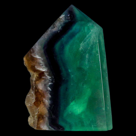 3.7" Rainbow Fluorite Crystal Mineral Specimen Natural Cut Polished Side Point Tower - Fossil Age Minerals