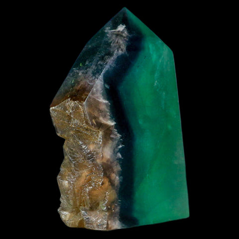 3.7" Rainbow Fluorite Crystal Mineral Specimen Natural Cut Polished Side Point Tower - Fossil Age Minerals