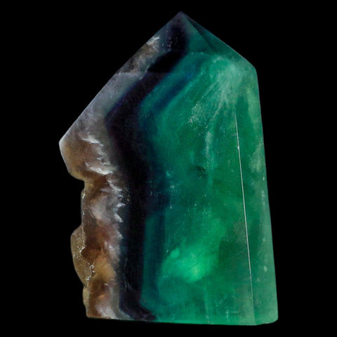 3.7" Rainbow Fluorite Crystal Mineral Specimen Natural Cut Polished Side Point Tower - Fossil Age Minerals