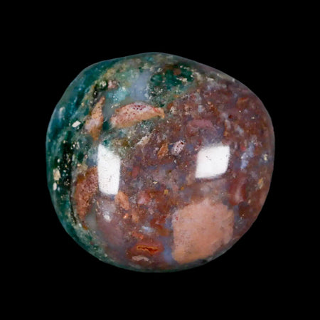 1.6" Natural Polished Ocean Jasper Crystal Palm Stone Location Madagascar Healing