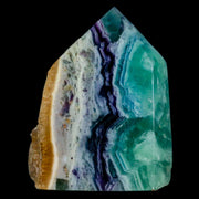 2.6" Rainbow Fluorite Crystal Mineral Specimen Natural Cut Polished Side Point Tower