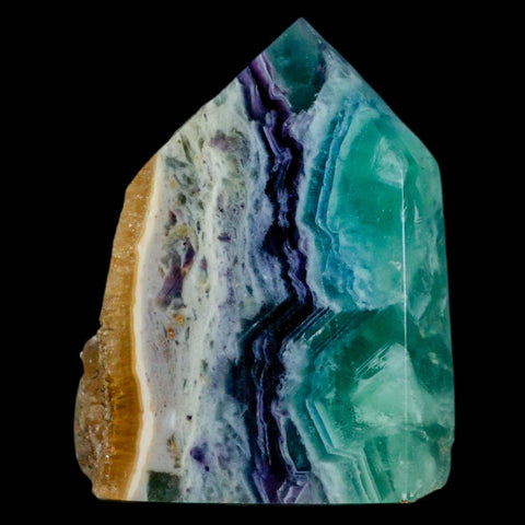 2.6" Rainbow Fluorite Crystal Mineral Specimen Natural Cut Polished Side Point Tower - Fossil Age Minerals