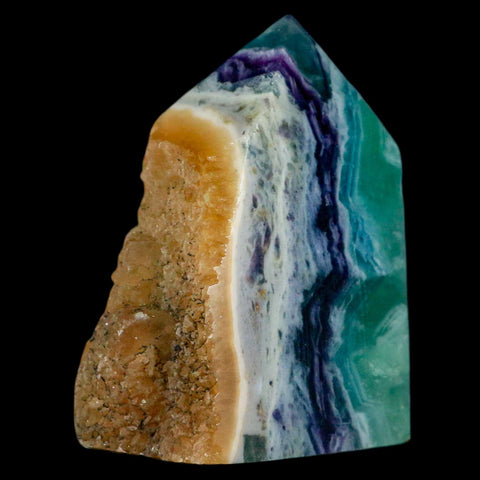 2.6" Rainbow Fluorite Crystal Mineral Specimen Natural Cut Polished Side Point Tower - Fossil Age Minerals