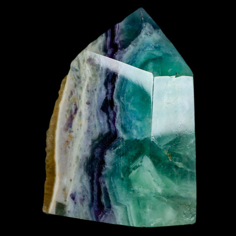 2.6" Rainbow Fluorite Crystal Mineral Specimen Natural Cut Polished Side Point Tower - Fossil Age Minerals