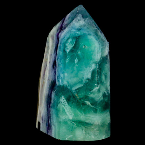 2.6" Rainbow Fluorite Crystal Mineral Specimen Natural Cut Polished Side Point Tower - Fossil Age Minerals