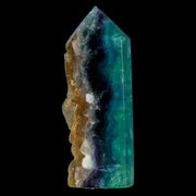 4.3" Rainbow Fluorite Crystal Mineral Specimen Natural Cut Polished Side Point Tower