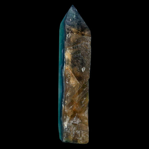 4.3" Rainbow Fluorite Crystal Mineral Specimen Natural Cut Polished Side Point Tower - Fossil Age Minerals